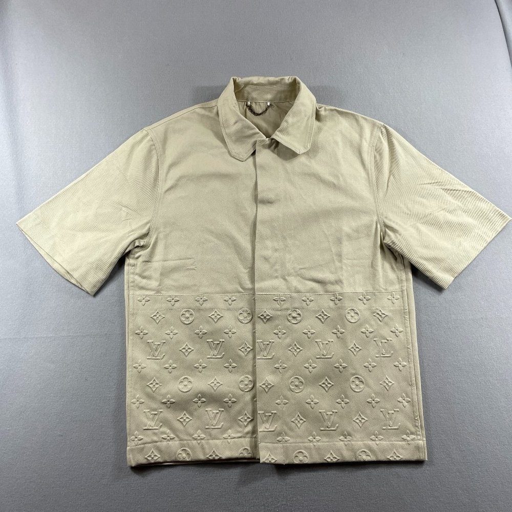 Louis Vuitton SS 2023 3D Monogram Workwear Shirt Mens M Ivory Japan Exclusive